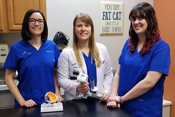 ophthalmology team Ophthalmology team picture with common instruments used for animal patients